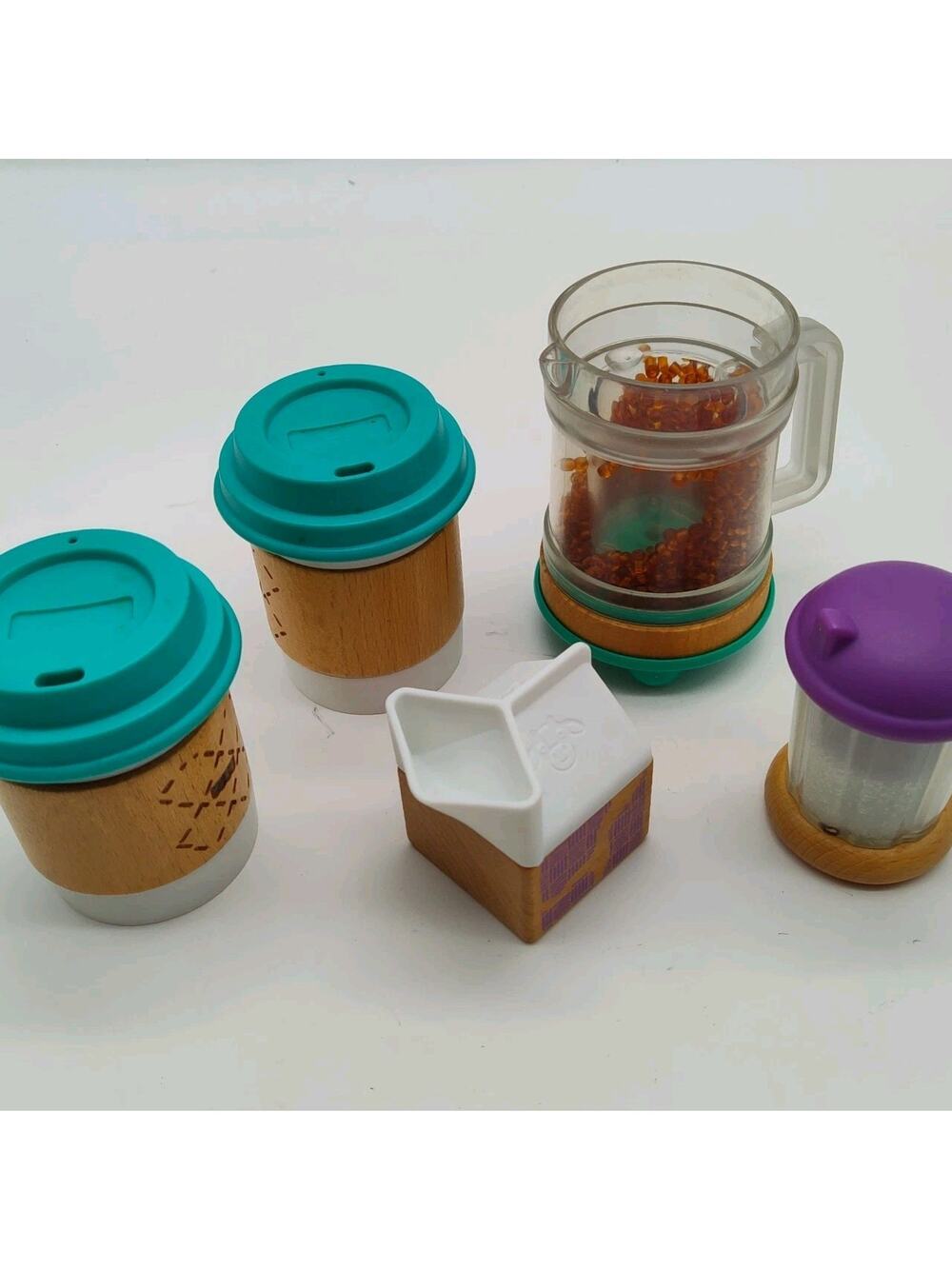 Retired Fisher Price Wooden Early Bird Barista Coffee Set 2015 Not COMPLETE